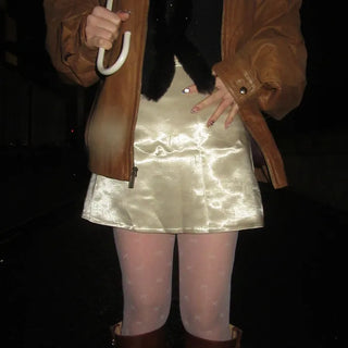 Satin mini skirt