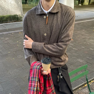 Colored zip-up cardigan