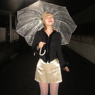 Satin mini skirt