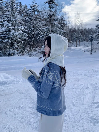 Button-up knit balaclava