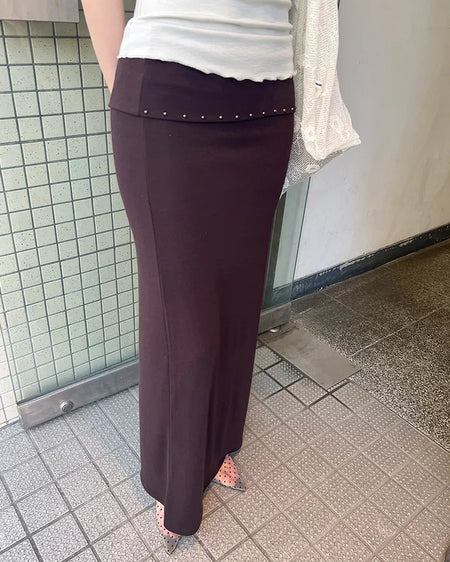 Studded Slim Maxi Skirt