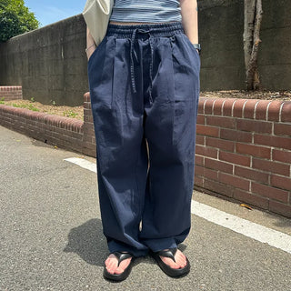 (Unisex) Casual Cotton Elastic Waist Pants