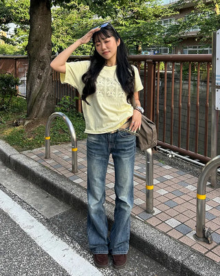 Block Lame Bear Half T-Shirt