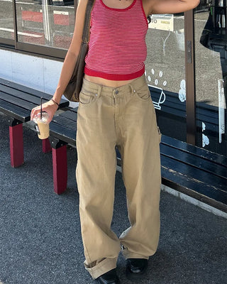 Cotton wide painter pants