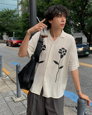Flower Retro Half Shirt
