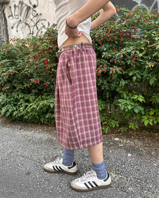 (ORIGINAL) Tartan Check Half Wide Easy Pants