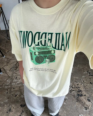 Camera print short-sleeved T-shirt