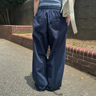 (Unisex) Casual Cotton Elastic Waist Pants