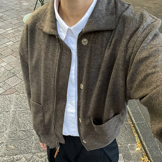Colored zip-up cardigan