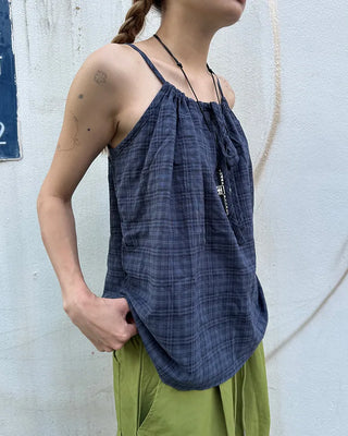 Checked Shirred Camisole