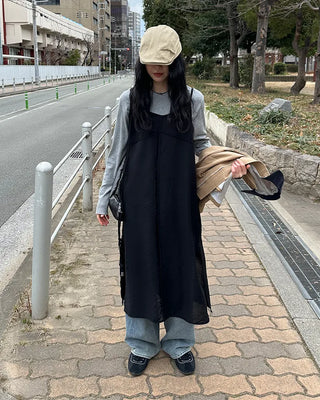Layered camisole long dress