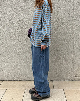 Pintuck Wide Denim Pants