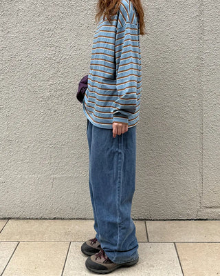 Pintuck Wide Denim Pants
