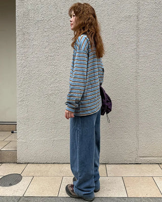 Pintuck Wide Denim Pants