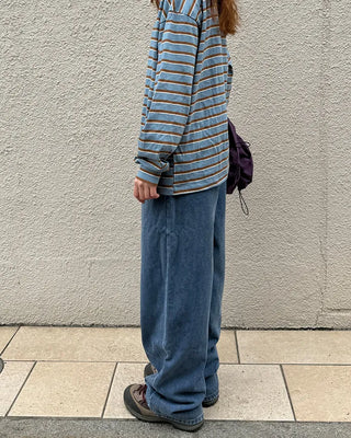Pintuck Wide Denim Pants