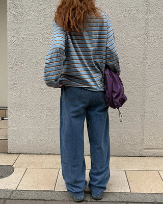 Pintuck Wide Denim Pants