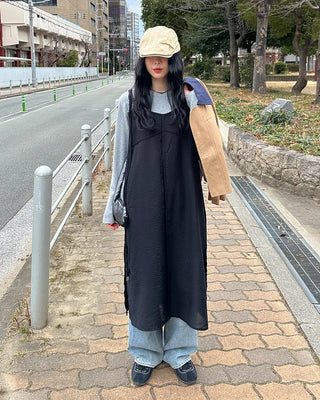 Layered camisole long dress
