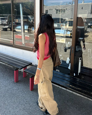 Cotton wide painter pants