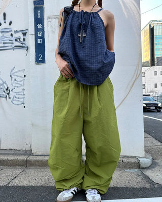 (Unisex) Knee-tuck Easy Nylon Pants