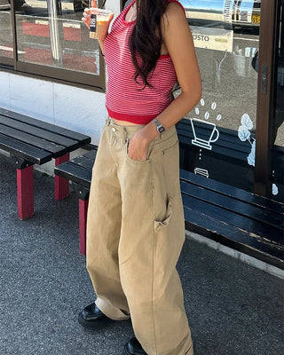 Cotton wide painter pants