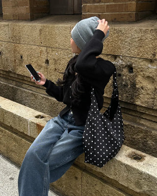 Polka Dot Tote Shoulder Bag