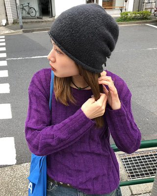 Back drawstring beanie