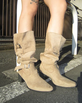 Custom suede long boots