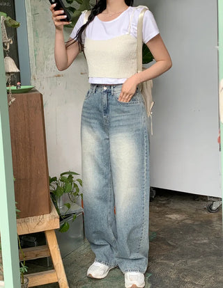 Cropped layered bustier (4 colors)