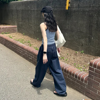Two-tone striped sleeveless top
