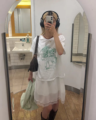 Bust-trace line lingerie dress
