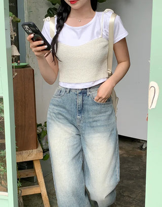 Cropped layered bustier (4 colors)