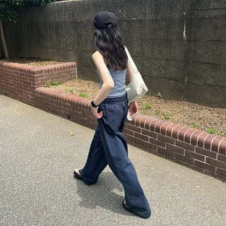 (Unisex) Casual Cotton Elastic Waist Pants