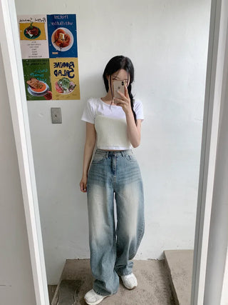Cropped layered bustier (4 colors)