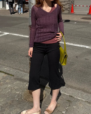 Striped leggings bootcut pants