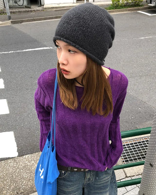 Back drawstring beanie