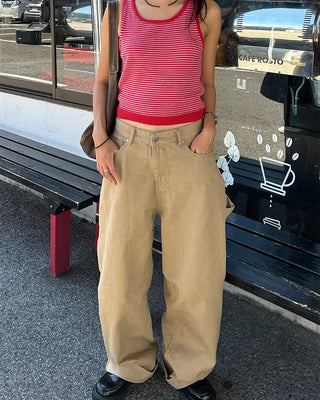 Cotton wide painter pants