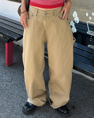 Cotton wide painter pants