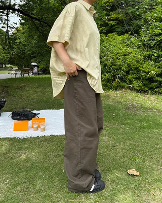 Checkered Overfit Short-Sleeve Shirt