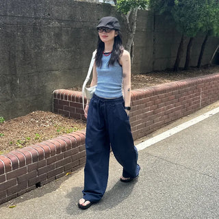 (Unisex) Casual Cotton Elastic Waist Pants