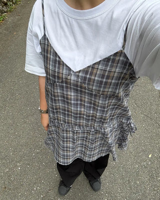 Checked mini dress