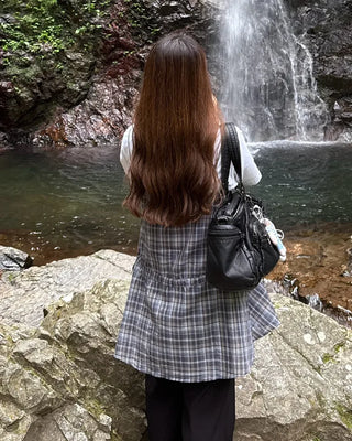 Checked mini dress