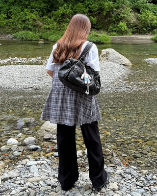 Checked mini dress