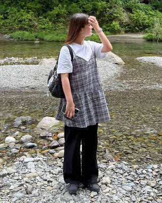Checked mini dress