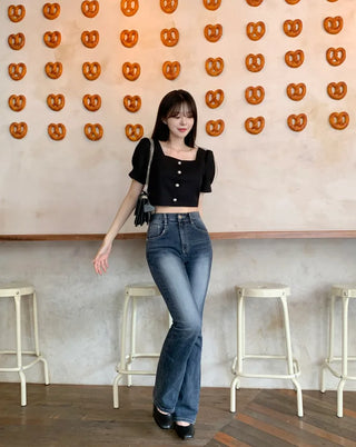 Short-sleeved tweed jacket blouse (2 colors)