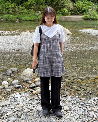 Checked mini dress