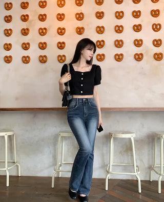 Short-sleeved tweed jacket blouse (2 colors)
