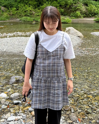 Checked mini dress