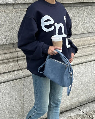 2-Way Suede Mini Handbag Boston Bag
