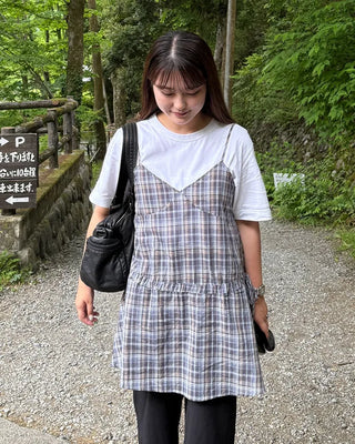 Checked mini dress