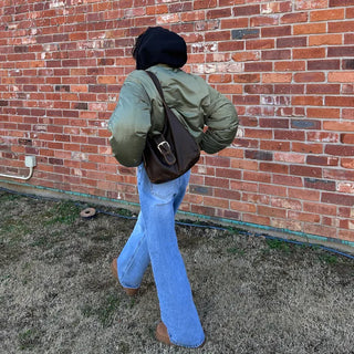 Washed wide denim pants